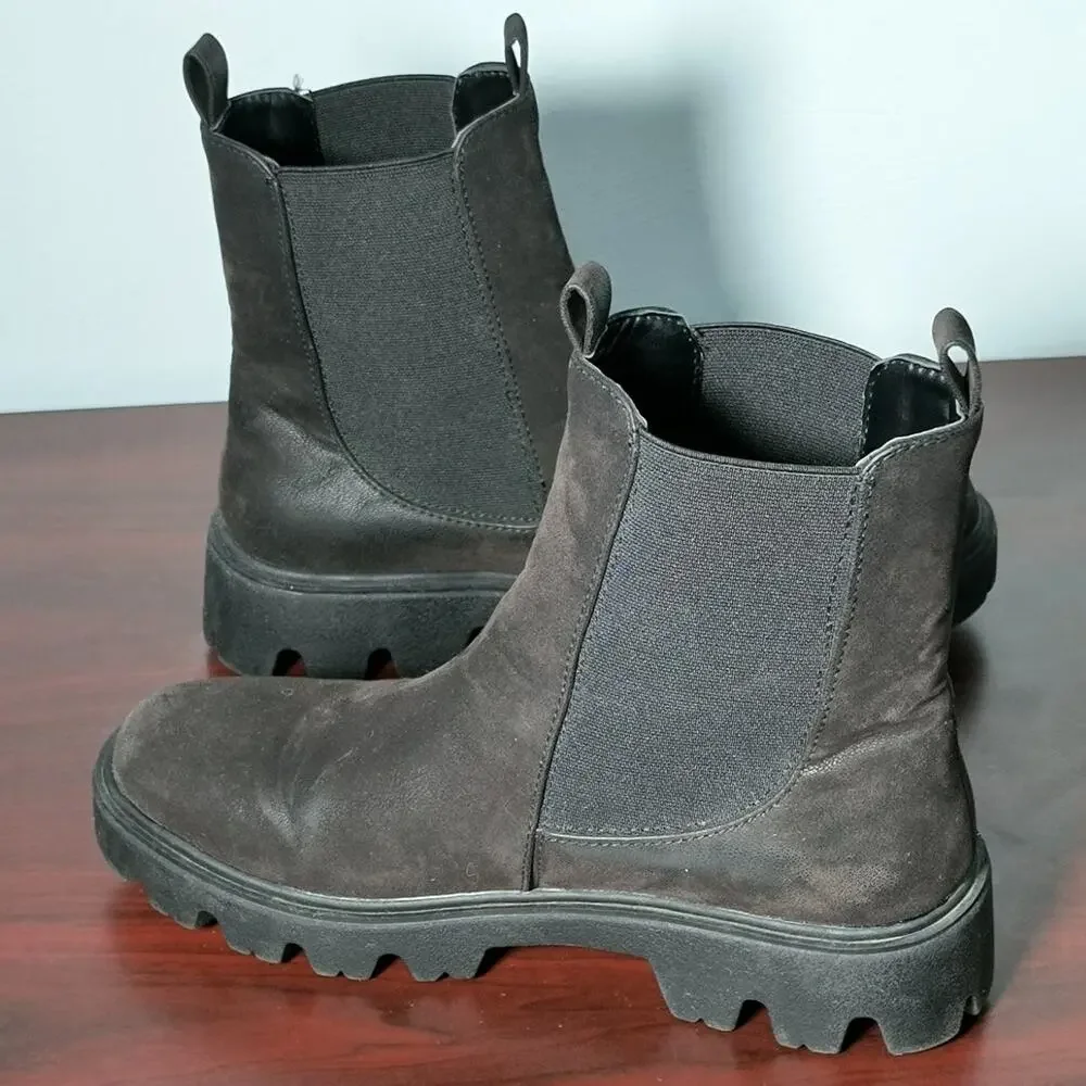 Journey Collection Ivette Boots Wmn's 8.5 Black Block heel Comfort Foam Pull on